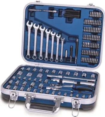 Set veglash Scheppach TB170, 135 pjesë, kuti plastike ABS, gri