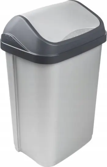 Kosh plehrash OKT Swing Bin, 25L, me kapak lëkundës, argjendtë antracit
