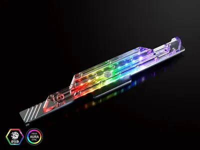 Aksesor ftohës Bitspower BP-MSASDE, bllok uji për ASUS ROG Dominus Extreme, akrilik transparent, Digital RGB - 1