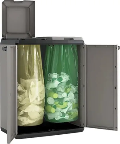 Kosh riciklimi Zhradn Recyklan K Split Cabinet Basic, 2x110L, plastikë, gri - 2