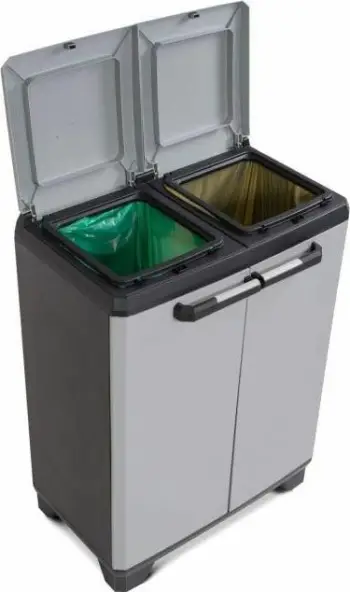 Kosh riciklimi Zhradn Recyklan K Split Cabinet Basic, 2x110L, plastikë, gri