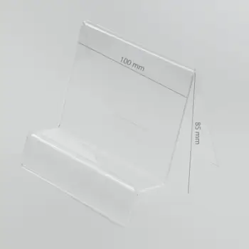 Stendë vertikale plexiglass për tablet navi, me mbajtëse etikete çmimi, transparente