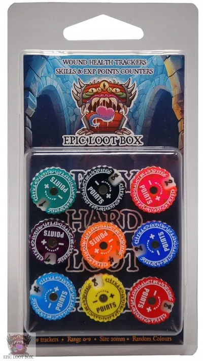 Aksesor loje tavoline Epic Loot Box Tracker, sete 9 copë, diametër 20 mm, me magnet - 1