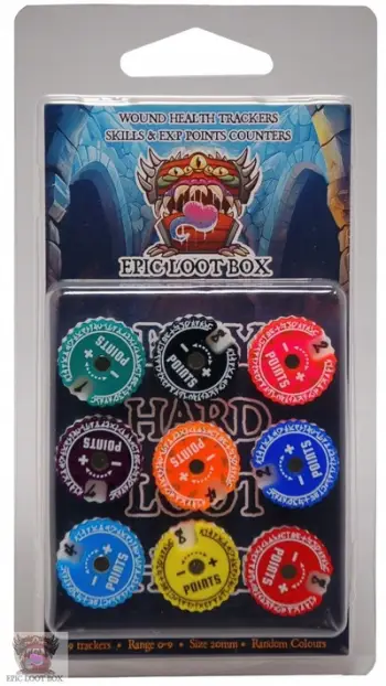 Aksesor loje tavoline Epic Loot Box Tracker, sete 9 copë, diametër 20 mm, me magnet