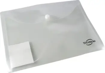 Dosje me kapëse Titanum PP Envelope Folder A5, horizontale, transparente e bardhë