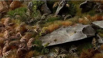 Aksesor modelimi Gamers Grass Laser Plants Dry Bracken, gjethe fieri të tharë, ngjyrë kafe