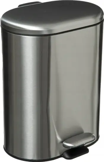 Koshe inox për mbeturina, 6L, formë ovale, ngjyrë krom