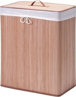 Koshi për rroba Zeller Laundry Collector Bamboo, 2 ndarje, bambu natyrale