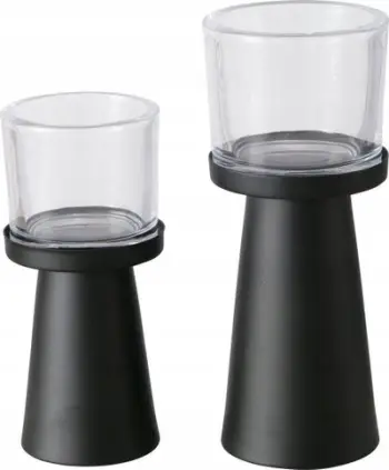 Mbajtëse qirinjsh Boltze Home Pio, set 2 copë, metal, e zezë