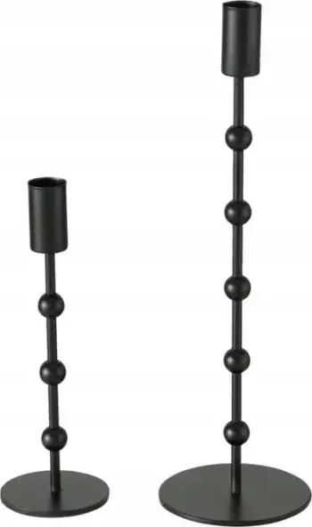 Mbajtëse qirinjsh BOLTZE Kimberly, set 2 copë, hekur, 20 cm dhe 30 cm, ngjyrë metalike