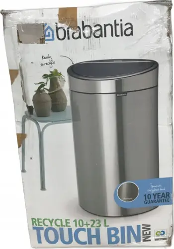 Koshi riciklimi Brabantia Recycle Touch Bin, 23L + 10L, soft touch, platinum gri