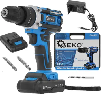 Stërvitëse goditëse pa kabllo Geko G80656, 21V, 2x bateri 2Ah, blu