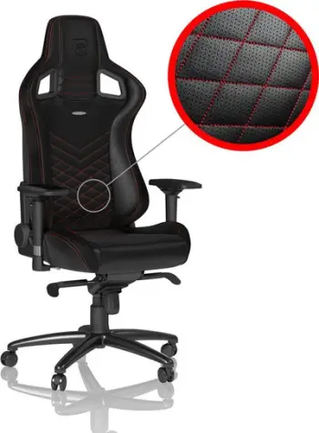 Karrige gaming Noblechairs EPIC, lëkurë sintetike, jastëkë ergonomikë, e zezë e kuqe