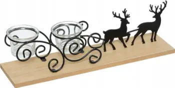 Mbajtëse qiriri tealight metalike, formë dreri, 45 cm, ngjyrë metalike
