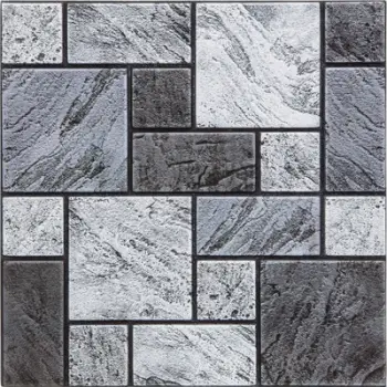 Sticker muri Atmosphera Grey Black Tiling, 30 x 30 cm, ngjitës, gri e zezë