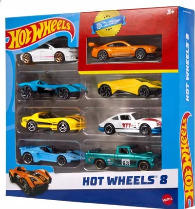 Set vetura lodër Mattel Hot Wheels Basic Car, 8 copë, ngjyra të përziera - 1