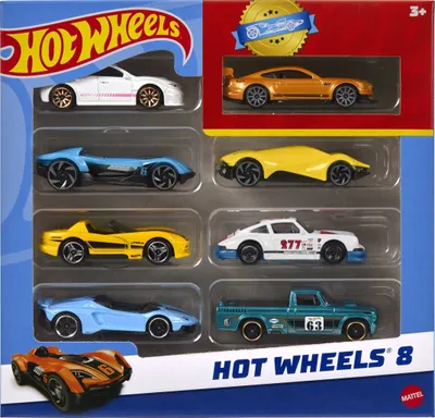 Set vetura lodër Mattel Hot Wheels Basic Car, 8 copë, ngjyra të përziera - 2
