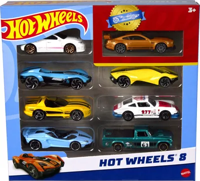 Set vetura lodër Mattel Hot Wheels Basic Car, 8 copë, ngjyra të përziera - 3