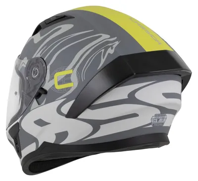 Helmetë integral Cassida Orbit Multivers 2026, polikarbonat, vizor me Pinlock, gri matt e verdhë fluo e zezë - 3