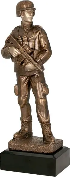 Figurë dekorative Soldier RFST2113, 25.5 cm, rrëshirë, bronzi