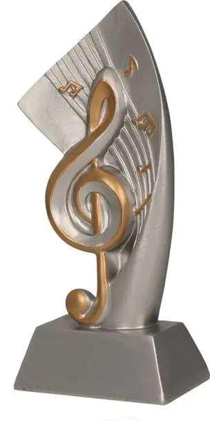 Figurë dekorative Detail Cast Music, 17.5cm, metalike, e artë