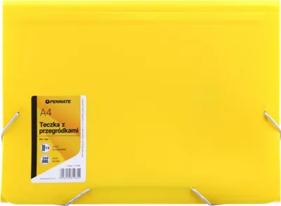 Dosje me ndarje Penmate PP-104, A4, plastike, e verdhë - 1