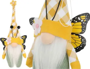 Figurë dekorative Saska Gnome Butterfly, 25cm, për Pashkë, shumëngjyrëshe