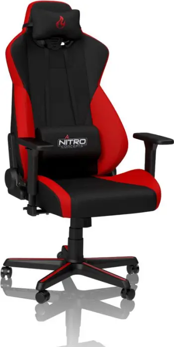 Karrige gaming Nitro Concepts S300, ergonomike, me jastëkë, e zezë me të kuqe