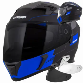 Helmetë për motor Cassida 3.0 Rox, integral, vizier e zezë, madhësia XS