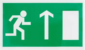 Ngjitës dalje emergjence V Sticker Exit Up Right, 100×180mm, jeshil