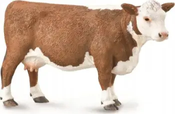 Figurë lope Collecta Hereford Cow, plastike, kafe me të bardhë