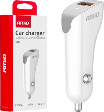 Ngarkues makine AMiO 03873, 1x USB, 2.1A, i zi