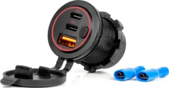 Ngarkues veture AMiO 04227, 2 porta USB USB C, Quick Charge 3.0, i zi