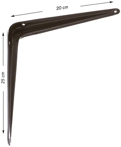 Mbajtëse rafte Solid SHELF SB-01, 20x25cm, metal, kafe - 1