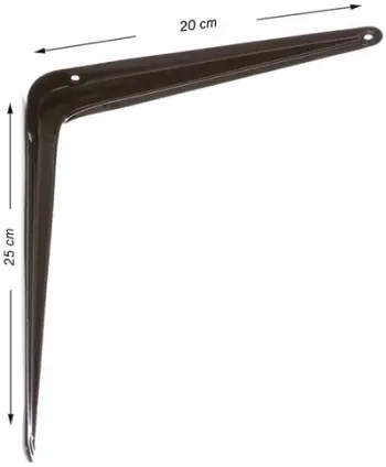 Mbajtëse rafte Solid SHELF SB-01, 20x25cm, metal, kafe