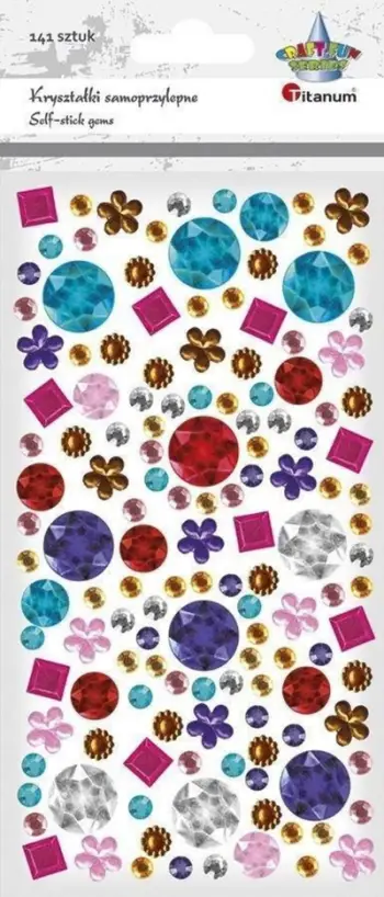 Stickers dekorativë vetëngjitës Titanum Crystals Flowers, 52 copë, shumëngjyrëshe