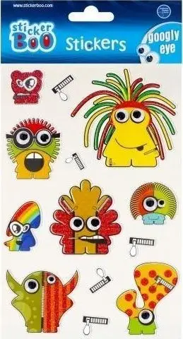 Stickerë ngjitës Sticker BOO Monsters, set me 13 copë, për fëmijë, shumëngjyrësh