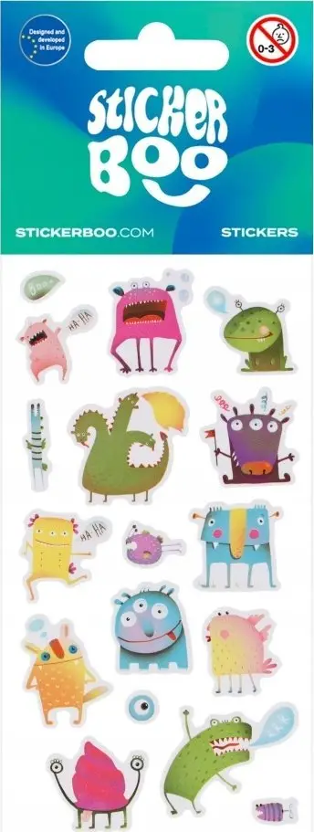 Stickerë dekorativë STICKER BOO Monsters 2, 7x18cm, shumëngjyrësh