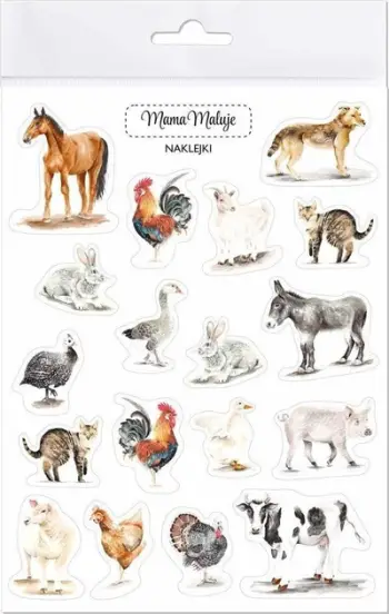 Stickerë Mama Paints Farm Animals, 15x20 cm, shumëngjyrëshe