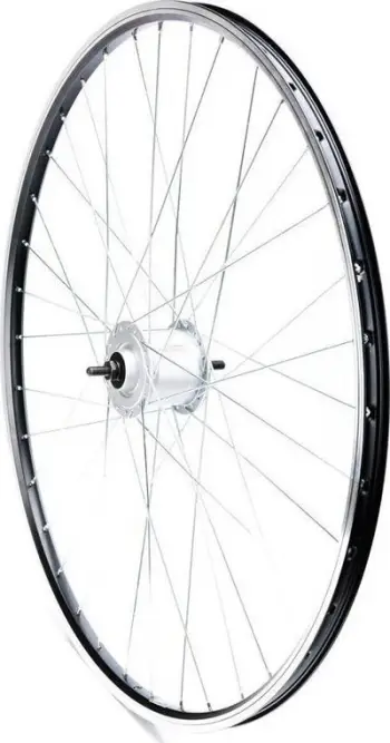 Rrotë e përparme biçiklete Shimano Nexus 28", dinamo 6V 3W, alumini, e zezë