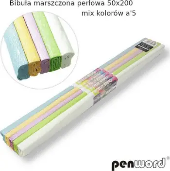 Përzierje letre higjienike të rrudhosura Polsirhurt Pearl, me 5 ngjyra 50x200cm, 5 copë