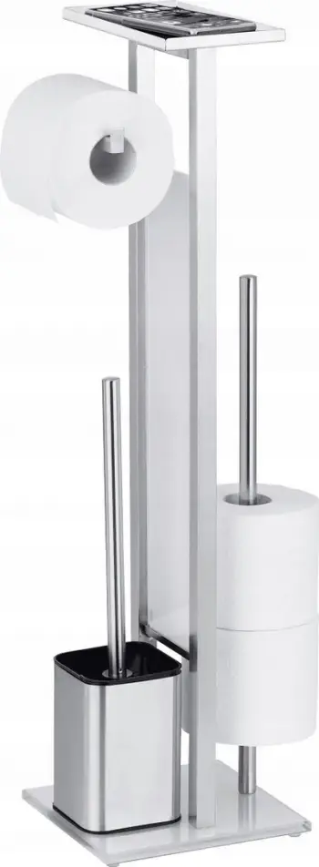 Set WC Wenko 23364100, çelik inox, me raft, argjendtë