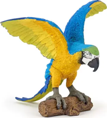 Figurë lodër PAPO Wild Animal Kingdom Blue, papagall Ara, shumëngjyrësh