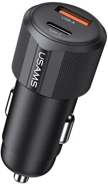 Ngarkues veture Usams CC283 YT Series, 60W, 2 porta USB A+C, i zi