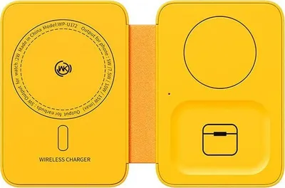 Ngarkues wireless 3 në 1 WEKOME, fast charge, magnetik me pasqyrë, i bardhë - 1