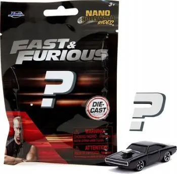 Figurë metalike surprizë Fast and Furious Nano, 1:65, 4 cm, shumëngjyrëshe