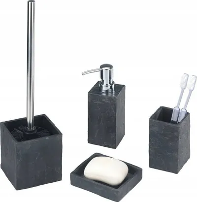 Mbajtëse sapuni Wenko Slate Rock, polyresin, gri gur - 1