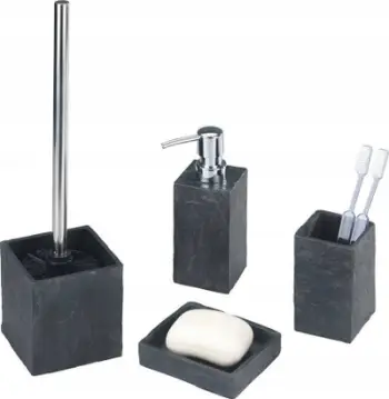 Mbajtëse sapuni Wenko Slate Rock, polyresin, gri gur
