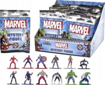 Figurina metalike Marvel Nano Metalfigs Wave 1, set 24 copë, 4 cm, shumëngjyrëshe