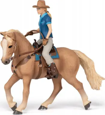 Figurë Papo Wild West Horse and Cowgirl 51566